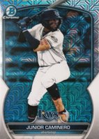 2023 Bowman Mega Box Chrome #162 Junior Caminero Blue Baseball Card