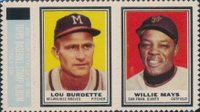 1962 Topps Stamp Panels # Burdette/Mays Baseball Card