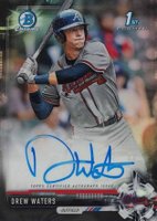 2017 Bowman Draft Chrome Draft Picks Autographs  #CDADW Drew Waters Black Refractor Baseball Card