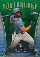2024 Topps Chrome Youthquake #YQ61 Jackson Chourio Update-Green Refractor Baseball Card