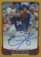 2012 Bowman Chrome Rookie Autograph #RA-BH Bryce Harper Gold Refractor Baseball Card