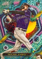 2023 Topps Cosmic Chrome #74 Nolan Jones Aqua Equinox Baseball Card