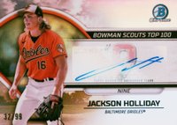 2023 Bowman Scouts' Top 100 #BTP9 Jackson Holliday Autograph Baseball Card
