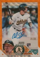 2023 Topps Chrome Rookie Autograph #RACST Cal Stevenson Orange Wave Baseball Card