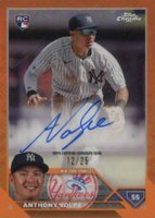 2023 Topps Chrome Logofractor Edition Refractor Chrome Autograph #RCAAV Anthony Volpe Orange Baseball Card