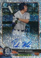 2018 Bowman Draft Chrome Draft Picks Autographs #CDAPM Parker Meadows Sparkles Refractor Baseball Card