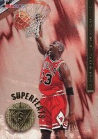 1996 Hoops Superfeats #1 Michael Jordan Basketball Card