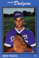1989 Salem Dodgers Team Issue #25 Mike Piazza Baseball Card