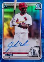 2020 Bowman Draft Chrome Draft Picks Autographs #CDAJW Jordan Walker Blue Refractor Baseball Card
