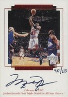 1999 Upper Deck MJ Master Collection Signature Performances #MJ8 Jordan records first Triple-Double... Basketball Card