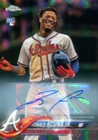 2018 Topps Chrome Update #HMT25 Ronald Acuna Jr. Autograph-Refractor Baseball Card