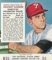 1953 Red Man Tobacco #18 Granny Hamner Baseball Card