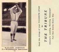 1916 Altoona Tribune #91 Walter Johnson Baseball Card
