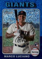 2024 Topps Heritage #391 Marco Luciano Chrome-Blue Sparkle Baseball Card