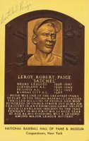 1999 Hall of Fame Autographs # Satchel Paige Yellow HOF Plaque Baseball Card