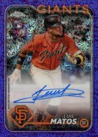 2024 Topps Chrome Rookie Autographs #RALM Luis Matos Purple Speckle Refractor Baseball Card