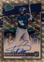 2020 Panini Donruss Optic Rated Prospects #RPSWF Wander Franco Signature-Gold Vinyl 1/1 Baseball Card