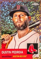 2022 Topps Chrome Platinum Anniversary #108 Dustin Pedroia Rose Gold Mini Diamond Refractor Baseball Card