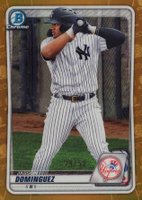 2020 Bowman Chrome Prospects #BCP243 Jasson Dominguez Gold Refractor Baseball Card