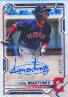 2021 Bowman Chrome Prospect Autographs #CPAAMA Angel Martinez Refractor Baseball Card