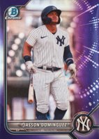 2022 Bowman Draft #BDC75 Jasson Dominguez Chrome-Purple Refractor Baseball Card