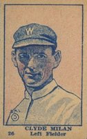 1921 Strip Card #26 Clyde Milan Baseball Card