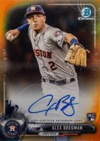 2017 Bowman Rookie Autographs #CRAAB Alex Bregman Chrome-Orange Refractor Baseball Card