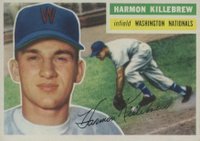 1956 Topps #164w Harmon Killebrew White Back Baseball Card