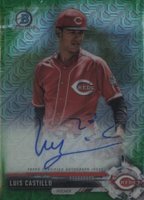 2017 Bowman Mega Box Chrome Autographs #BMALC Luis Castillo Green Refractor Baseball Card
