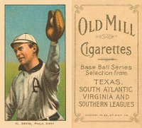 1909 White Borders Old Mill #122 Harry Davis Phila. H. Davis On Front Baseball Card