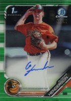 2019 Bowman Draft Chrome Draft Picks Autograph #CDAGH Gunnar Henderson Green Refractor Baseball Card
