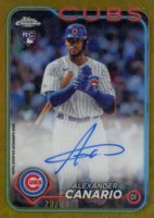 2024 Topps Chrome Logofractor Edition MLB Refractor Chrome Autographs #RCAAC Alexander Canario Gold Refractor Baseball Card