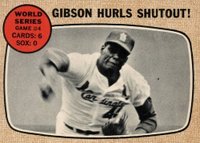 1968 O-Pee-Chee #154 World Series Game #4 Gibson Hurls Shutout Baseball Card