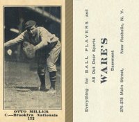 1916 Wares #122 Otto Miller Baseball Card