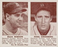 1941 Double Play #51/52 Newsom/Greenberg Baseball Card