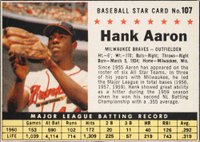 1961 Post Cereal #107 Hank Aaron Hand Cut Baseball Card