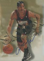 1998 Skybox Premium Autographics # Allen Iverson Blue Basketball Card