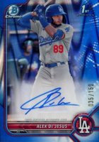 2022 Bowman Chrome Prospect Autographs #CPAAD Alex de Jesus Hta Choice Refractor Baseball Card