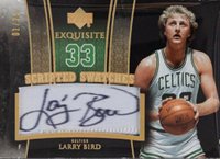 2005 Upper Deck Exquisite Collection Scripted Swatches #SS-LB Larry Bird Basketball Card