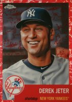 2022 Topps Chrome Platinum Anniversary #2 Derek Jeter Platinum Toile Cream/Red Refractor Baseball Card