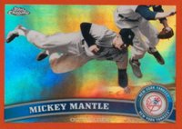 2011 Topps Chrome #7 Mickey Mantle Orange Refractor Baseball Card