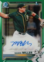 2021 Bowman Draft Chrome Draft Pick Autographs #CDAMMIL Mason Miller Green Refractor Baseball Card