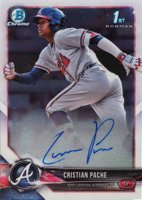 2018 Bowman Prospects Autographs Chrome #CP Cristian Pache Baseball Card