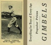 1916 Gimbels #197 Steve Yerkes Baseball Card