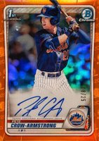 2020 Bowman Draft Chrome Draft Picks Autographs #CDAPC Pete Crow-Armstrong Orange Refractor Baseball Card