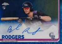 2019 Topps Chrome Rookie Autographs #RA-BR Brendan Rodgers Blue Refractor Baseball Card