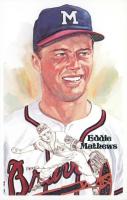 1981 Perez-Steele HOF Postcard #166 Eddie Mathews Baseball Card