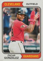 2023 Topps Heritage #382 Oscar Gonzalez Image Variation Baseball Card