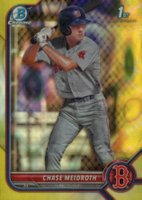 2022 Bowman Draft #BDC92 Chase Meidroth Chrome-Yellow Lava Refractor Baseball Card