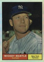 1996 Topps Mantle Finest #11 1961 Topps Reprint Refractor Baseball Card